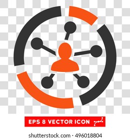 Vector Relations Diagram EPS vector pictogram. Illustration style is flat iconic bicolor orange and gray symbol on a transparent background.