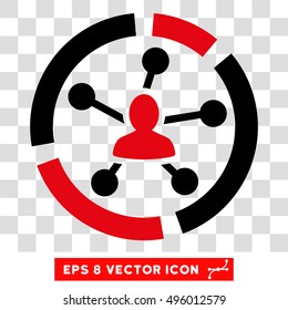 Vector Relations Diagram EPS vector pictograph. Illustration style is flat iconic bicolor intensive red and black symbol on a transparent background.