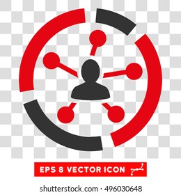Vector Relations Diagram EPS vector pictograph. Illustration style is flat iconic bicolor gray and intensive red symbol on a transparent background.