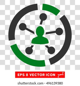 Vector Relations Diagram EPS vector pictograph. Illustration style is flat iconic bicolor green and gray symbol on a transparent background.