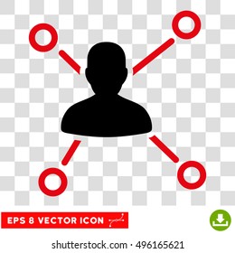 Vector Relations EPS vector pictogram. Illustration style is flat iconic bicolor black and intensive red symbol on a transparent background.