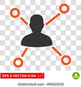 Vector Relations EPS vector pictograph. Illustration style is flat iconic bicolor gray and orange symbol on a transparent background.