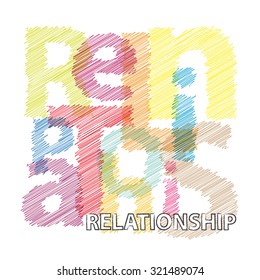 Vector relationship. Broken text scrawled