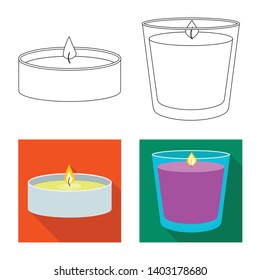 Vector  of relaxation and flame icon. Collection of relaxation and wax vector icon for stock.
