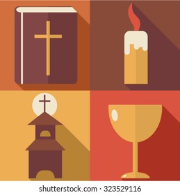 Vector religion icon set 