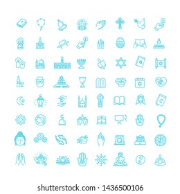 Vector religion icons set thin style. Vector