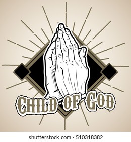 Vector religions label "Child of God"