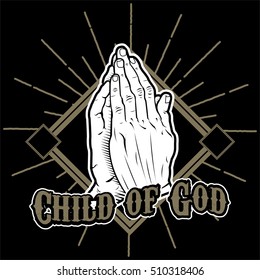 Vector religions label "Child of God"