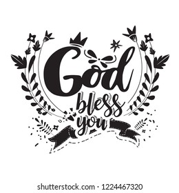 Vector religions lettering - God is everywhere so pray anywhere. Modern lettering. T shirt hand lettered calligraphic design . Perfect illustration. on white background