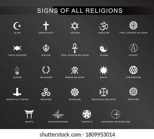 Vector Religious Symbols All Vector Icons Stock Vector (Royalty Free ...