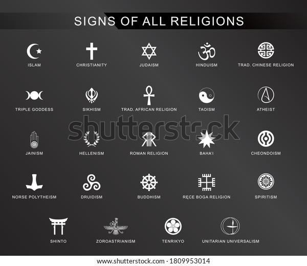 Vector Religious Symbols All Vector Icons Stock Vector (Royalty Free ...