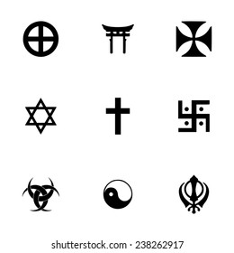 Vector religious symbols icon set on white background