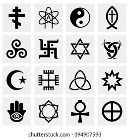 Vector Religious symbols icon set