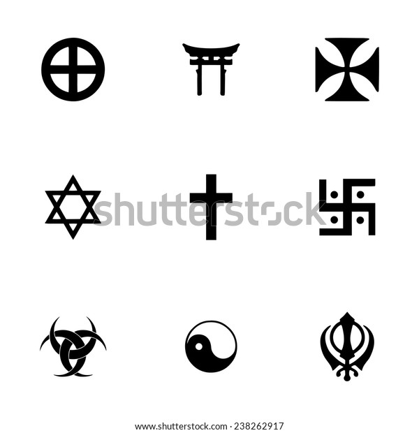 Vector Religious Symbols Icon Set On Stock Vector (Royalty Free ...