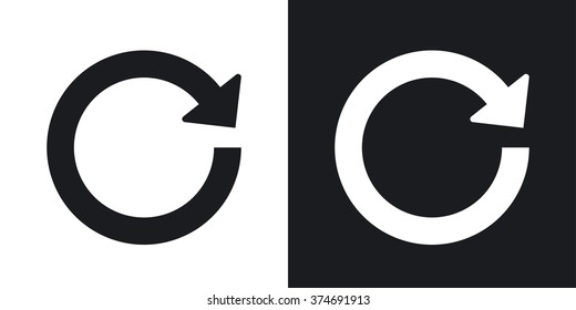 Vector reload icon. Two-tone version on black and white background