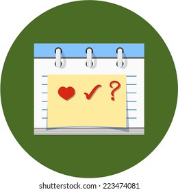 Vector Reminder Sticky Note on  Notepad