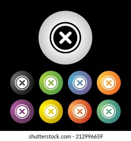 vector remove button icon set  