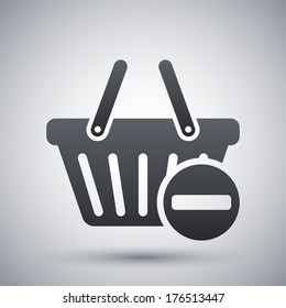 Vector remove from shopping basket icon