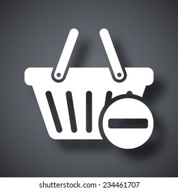 Vector remove from shopping basket icon
