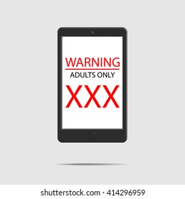 vector render of a phone with adult content on the screen 
