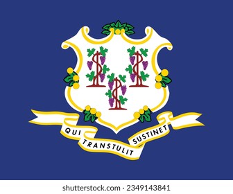 Vector rendered and cleaned Connecticut state flag