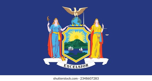 Vector rendered and cleaned Newyork state flag