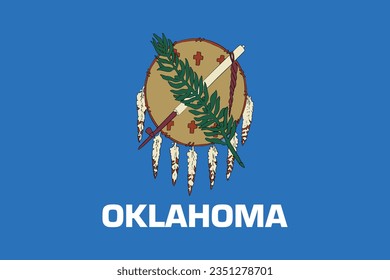 Vector rendered and cleaned oklahoma state flag