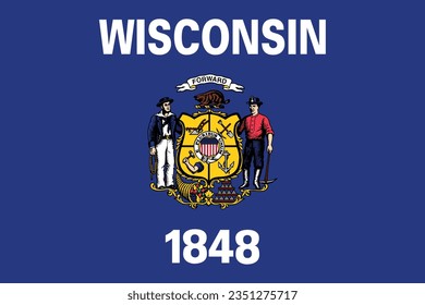 Vector rendered and cleaned wisconsin state flag
