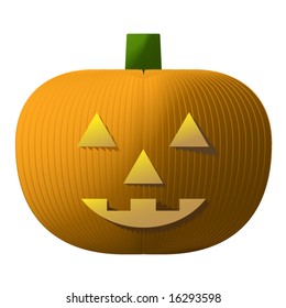 Vector rendering of accordion fold paper jack-o-lantern decoration