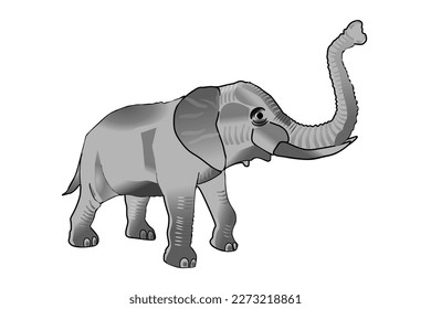 A vector rendering of Great Elephant with soaring pose
