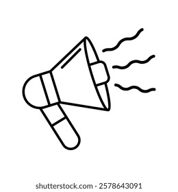 A vector rendering of a megaphone or handheld speaker icon, vector illustration, pictogram isolated on white background. color editable