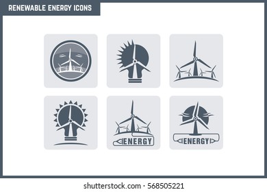 Vector Renewable Energy Icon Set. Vector crafted designs and Renewable Energy describing the subject.