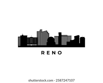 Vector Reno skyline. Travel Reno famous landmarks. Business and tourism concept for presentation, banner, web site.