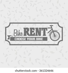 Vector rent a bike logo or badge concept in retro style