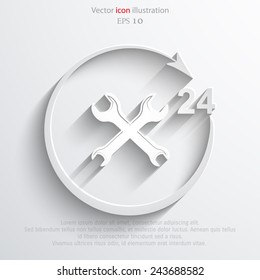Vector repair icon 24 hours service Eps 10.