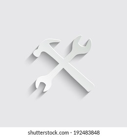 Vector Repair Icon with shadow on a grey background