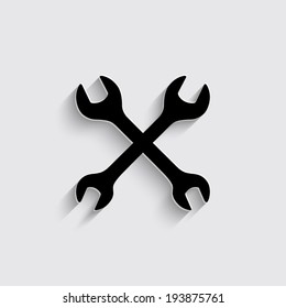 Vector Repair Icon with shadow on a grey background
