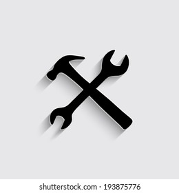 Vector Repair Icon with shadow on a grey background