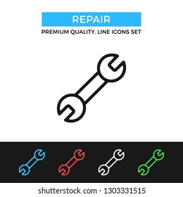 Vector repair icon. Wrench, spanner. Premium quality graphic design. Modern signs, outline symbols collection, simple thin line icons set for websites, web design, mobile app, infographics