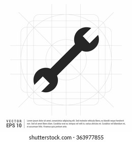 Vector Repair tool vector icon. Gear, wrench & screwdriver Icon