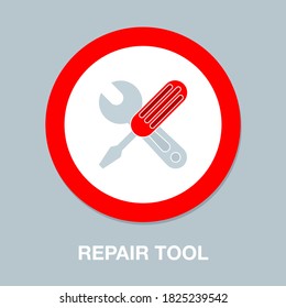 vector repair tool symbol - carpentry work equipment - industrial tool