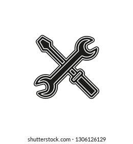 vector repair tools illustration - maintenance sign symbol