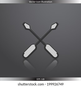 Vector repair tools web flat icon.  Isolated. Flat design.