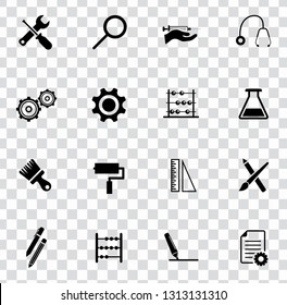 vector repairing tool symbols - maintenance work illustrations. industrial instrument. construction design icons set