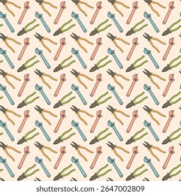 vector repairing tools pattern design, seamless pattern of repairing tools