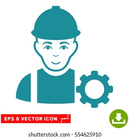 Vector Repairman EPS vector pictogram. Illustration style is flat iconic soft blue symbol on a transparent background.