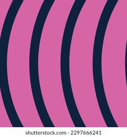 Vector repeat pattern design with navy blue arcs creating a kind of striped design on a pink background.