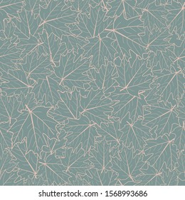 Vector repeat pattern with fallen leaves. One of the "Autumn collection" patterns. Hand drawn style.