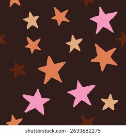 Padrão de repetição de vetor rico queimado marrom e rosa Halloween bonito Boho abóboras e fantasmas padrão coleção