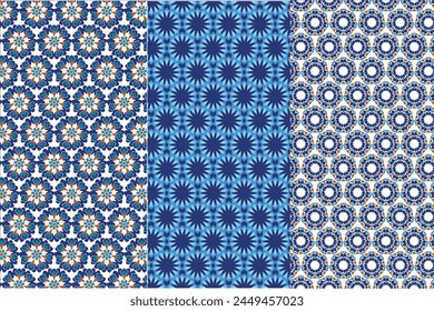 Vektorgrafik Wiederholen Nahtlose Illustration Set von islamischen Musterdrucken